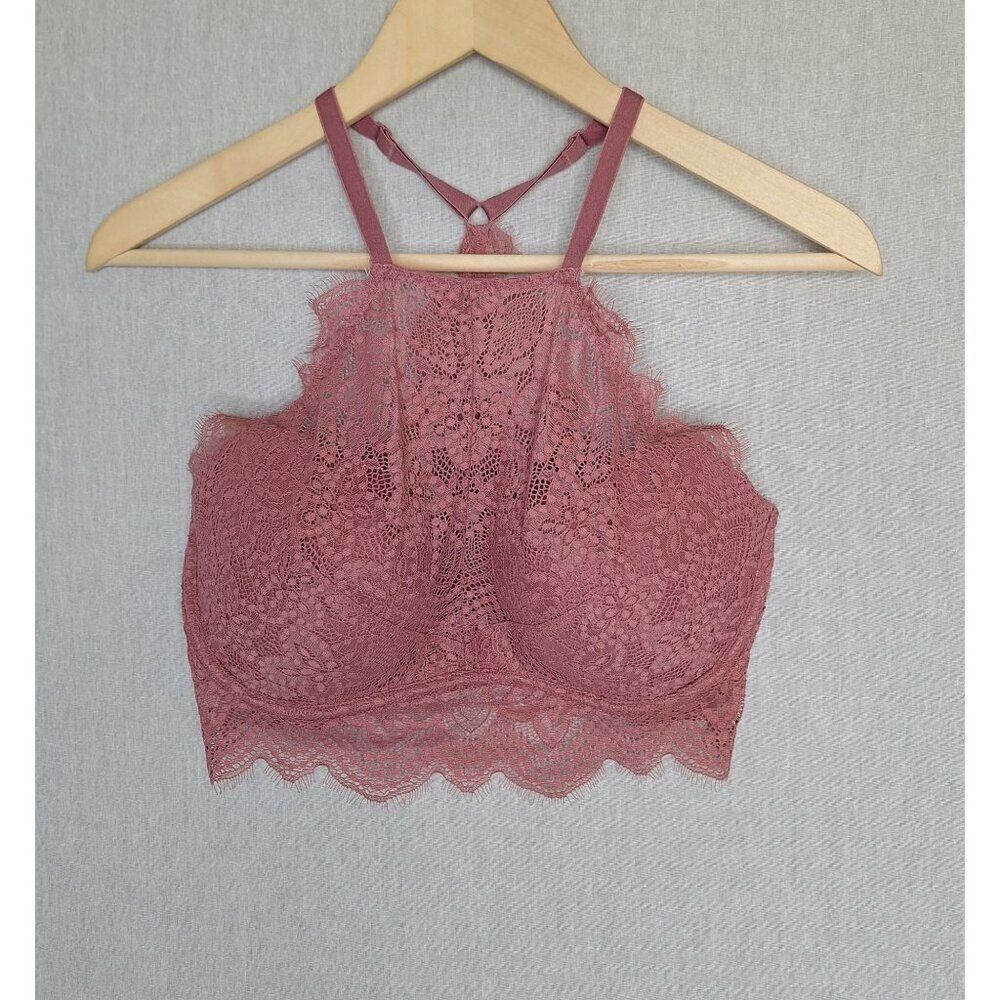 💙 Victorias Secret Pink Lace Push Up Bralette Size M D-DD Dainty Coquette Femin